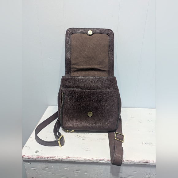 Fossil Preston Mini Backpack Brown Pebbled Leather Gold Hardware - Picture 8 of 14